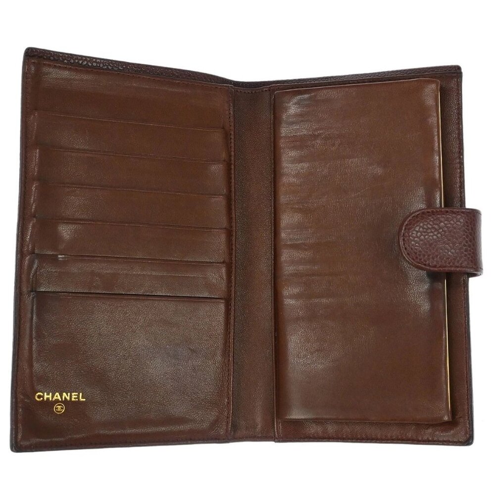 Chanel Long Bifold Wallet Purse Brown Calfskin - Picture 3 of 8